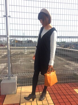 「GAP（ギャップ）のアイテム（ニット/セーター、グリーン系）」を使った、satiさん（レディース・159cm）の冬コーディネート