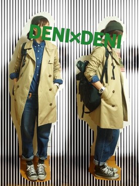 「WEAR昭和部」｜「アイテム（トレンチコート）」を使った、rich childさん（レディース・170cm）の冬コーディネート