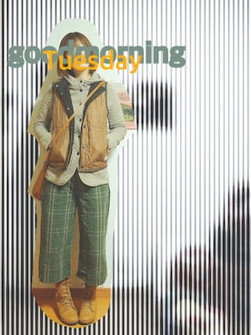 「ARMEN（アーメン）のアイテム（ジャケット/アウター）」を使った、rich childさん（レディース・170cm）の冬コーディネート