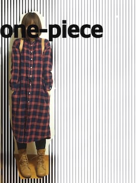 「スプリングSENSEOFPLACE」｜「アイテム（シャツワンピース）」を使った、rich childさん（レディース・170cm）の冬コーディネート