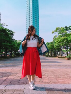 「メゾンドフルール」｜「アイテム（ジャケット/アウター）」を使った、ｎａｍｉさん（レディース・153cm）の夏コーディネート