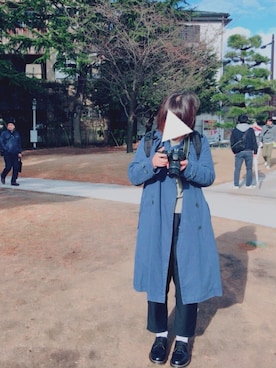 「大晦日」｜「アイテム（トレンチコート）」を使った、台さん（レディース・160cm）の冬コーディネート