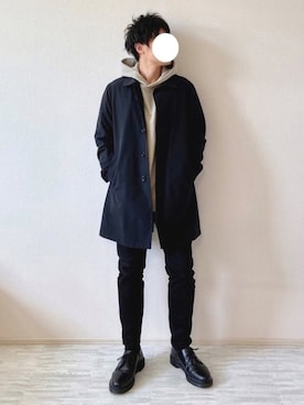 「きれいめスタイル」｜「アイテム（ステンカラーコート）」を使った、カテキンさん（メンズ・172cm）の冬コーディネート