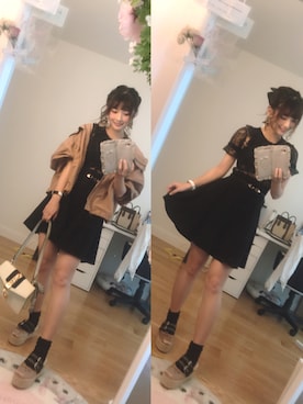 「NICE CLAUP（ナイスクラップ）のアイテム（ブルゾン）」を使った、Akoさん（レディース・165cm）の秋コーディネート