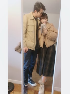 「NICE CLAUP（ナイスクラップ）のアイテム（ブルゾン）」を使った、Akoさん（レディース・165cm）の秋コーディネート