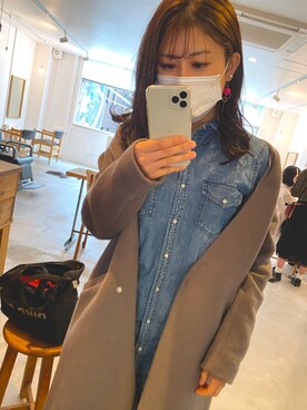 「URBAN RESEARCH（アーバンリサーチ）のアイテム（チェスターコート）」を使った、悠さん（レディース・156cm）の春コーディネート