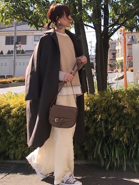 「Libra Cue（リブラ キュー）のアイテム（ステンカラーコート）」を使った、ＫＲさん（レディース・159cm）の冬コーディネート