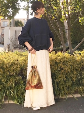 「LEPSIM（レプシィム）の2P ウッドバングル　837799（バングル/リストバンド）」を使った、ＫＲさん（レディース・159cm）の冬コーディネート