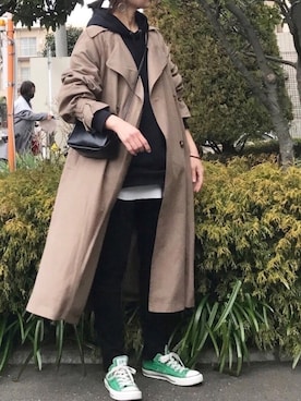 パーカーを使った 黒マスク のレディース人気ファッションコーディネート Wear