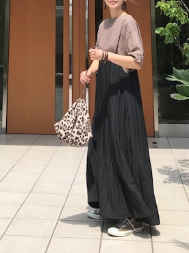 「LEPSIM（レプシィム）の2P ウッドバングル　837799（バングル/リストバンド）」を使った、ＫＲさん（レディース・159cm）の夏コーディネート