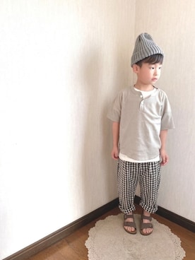 「BIRKENSTOCK（ビルケンシュトック）のBIRKENSTOCK NEW  YORK　　GK087783（サンダル）」を使った、kさん（キッズ・120cm）の春コーディネート