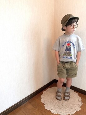 「BIRKENSTOCK（ビルケンシュトック）のBIRKENSTOCK NEW  YORK　　GK087783（サンダル）」を使った、kさん（キッズ・120cm）の春コーディネート