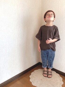 「BIRKENSTOCK（ビルケンシュトック）のBIRKENSTOCK NEW  YORK　　GK087783（サンダル）」を使った、kさん（キッズ・120cm）の春コーディネート