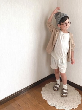 「BIRKENSTOCK（ビルケンシュトック）のBIRKENSTOCK NEW  YORK　　GK087783（サンダル）」を使った、kさん（キッズ・120cm）の春コーディネート