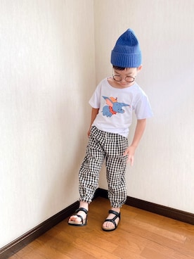 「部屋着」｜「アイテム（帽子）」を使った、kさん（キッズ・120cm）の夏コーディネート