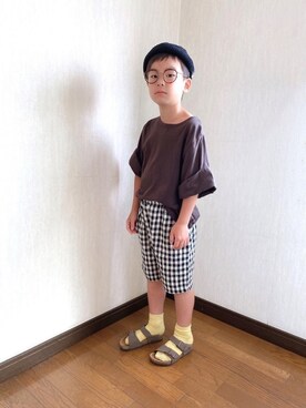 「BIRKENSTOCK（ビルケンシュトック）のBIRKENSTOCK NEW  YORK　　GK087783（サンダル）」を使った、kさん（キッズ・120cm）の夏コーディネート