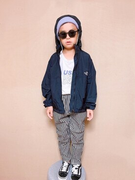 「タックイン」｜「アイテム（マウンテンパーカー）」を使った、kさん（キッズ・123cm）の秋コーディネート