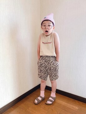 「BIRKENSTOCK（ビルケンシュトック）のBIRKENSTOCK NEW  YORK　　GK087783（サンダル）」を使った、kさん（キッズ・120cm）の夏コーディネート