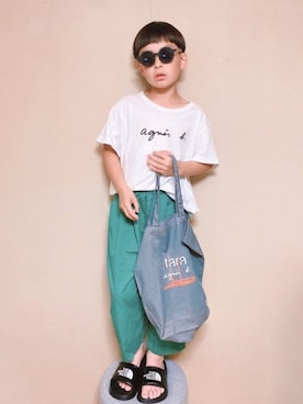 「アイテム（サンダル）」を使った、kさん（キッズ・125cm）の春コーディネート