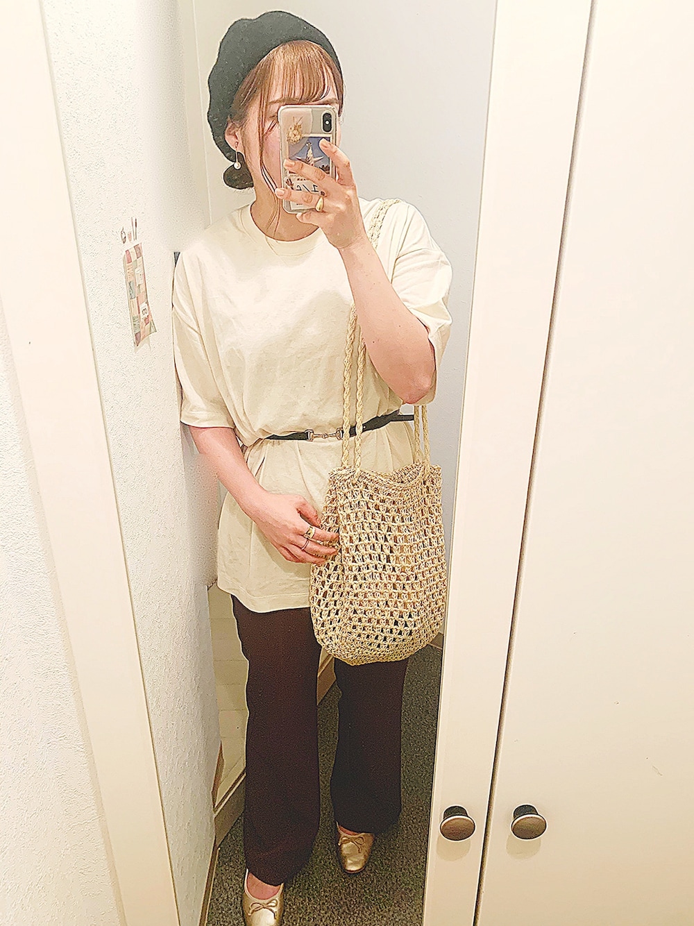「シンプルコーデ、オトナカジュアル、プチプラ、ビッグT、UNIQLO、パンツスタイル、GU、おしゃれさんと繋がりたい」｜「UNIQLOのアイテム（Tシャツ/カットソー、ホワイト系）」を使った、ちゃーさん（レディース・162cm）の夏コーディネートの1枚目の写真