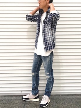 「アイテム（ネックレス）」を使った、Matsuokaさん（メンズ・172cm・30代）の秋コーディネート