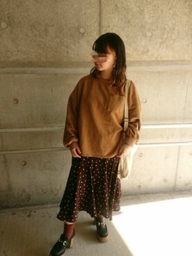 「coen」｜「アイテム（その他シューズ）」を使った、m i oさん（レディース・153cm）の秋コーディネート