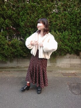 「RETRO GIRL（レトロガール）のアイテム（ブルゾン）」を使った、m i oさん（レディース・153cm）の冬コーディネート