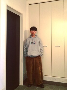 「aie」｜「アイテム（パーカー）」を使った、RYOさん（メンズ・173cm）の冬コーディネート
