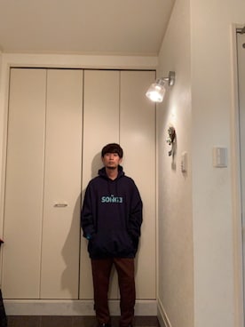 「aie」｜「アイテム（パーカー）」を使った、RYOさん（メンズ・173cm）の秋コーディネート