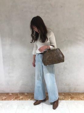 「RANDA（ランダ）のアイテム（バッグ）」を使った、narumi matsuokaさん（レディース・155cm）の秋コーディネート