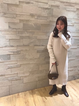 「RANDA（ランダ）のアイテム（バッグ）」を使った、narumi matsuokaさん（レディース・155cm）の冬コーディネート