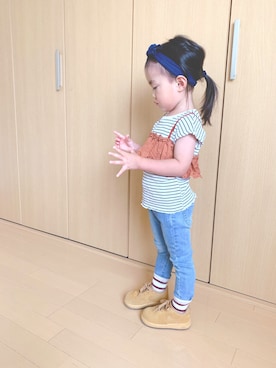 「ALOHA（アロハ）のアイテム」を使った、saku☺︎さん（キッズ・90cm）の夏コーディネート