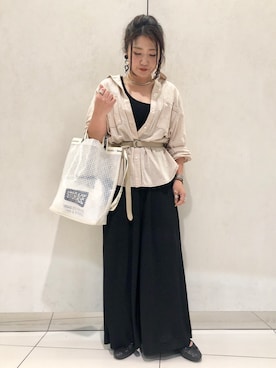 「DISCOAT（ディスコート）のバレーシューズ（バレエシューズ）」を使った、yuyuさん（レディース・157cm）の春コーディネート