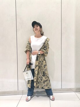 「DISCOAT（ディスコート）のアイテム（シャツワンピース）」を使った、yuyuさん（レディース・157cm）の夏コーディネート
