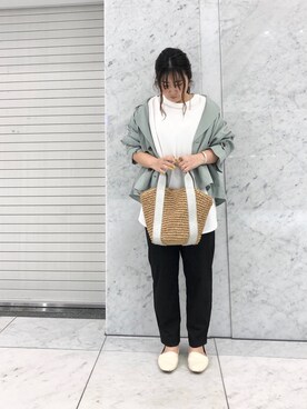 「DISCOAT（ディスコート）のアイテム（トレンチコート）」を使った、yuyuさん（レディース・157cm）の春コーディネート