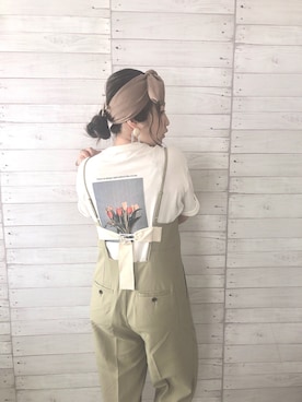 「DISCOAT（ディスコート）のアイテム（オールインワン・サロペット）」を使った、yuyuさん（レディース・157cm）の夏コーディネート
