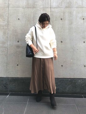 「DISCOAT（ディスコート）のアイテム（ブーツ）」を使った、yuyuさん（レディース・157cm）の秋コーディネート