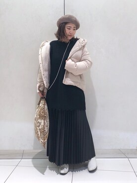 「DISCOAT（ディスコート）のアイテム（ジャケット/アウター）」を使った、yuyuさん（レディース・157cm）の冬コーディネート