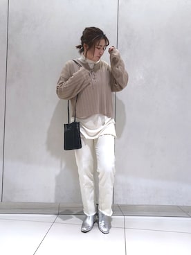 「DISCOAT（ディスコート）のアイテム（ブーツ）」を使った、yuyuさん（レディース・157cm）の冬コーディネート