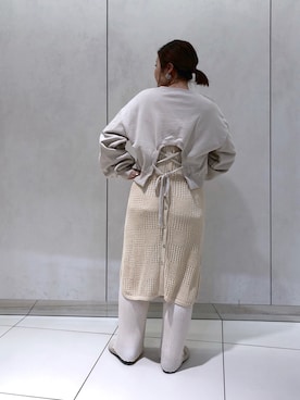 「DISCOAT（ディスコート）のアイテム（スウェット）」を使った、yuyuさん（レディース・157cm）の冬コーディネート