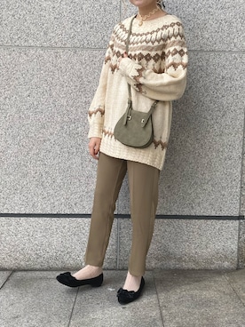 「秋のマイ旬スタイル」｜「アイテム（バレエシューズ）」を使った、𝐬𝐚𝐰𝐚さん（レディース・162cm）の秋コーディネート