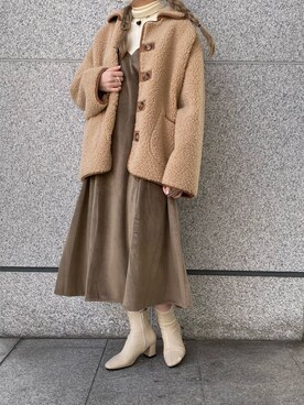 「Crisp（クリスプ）のアイテム（ブルゾン）」を使った、𝐬𝐚𝐰𝐚さん（レディース・162cm）の冬コーディネート