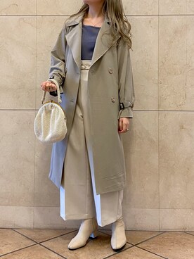 「Crisp（クリスプ）のアイテム（トレンチコート）」を使った、𝐬𝐚𝐰𝐚さん（レディース・162cm）の冬コーディネート