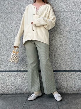 「Crisp（クリスプ）のアイテム（ブルゾン）」を使った、𝐬𝐚𝐰𝐚さん（レディース・162cm）の春コーディネート