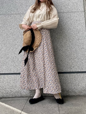 「Crisp（クリスプ）のアイテム（帽子）」を使った、𝐬𝐚𝐰𝐚さん（レディース・162cm）の春コーディネート