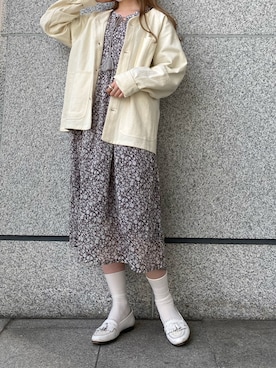 「Crisp（クリスプ）のアイテム（ブルゾン）」を使った、𝐬𝐚𝐰𝐚さん（レディース・162cm）の春コーディネート