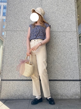 「Crisp（クリスプ）のアイテム（帽子）」を使った、𝐬𝐚𝐰𝐚さん（レディース・162cm）の春コーディネート