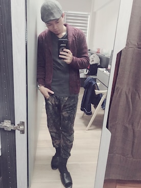 「GAP（ギャップ）のアイテム（アンサンブル）」を使った、EasonTuさん（メンズ・170cm）の冬コーディネート