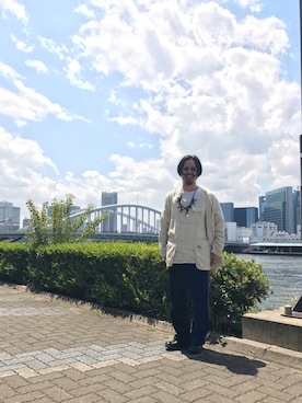 「snowpeak」｜「アイテム（その他アウター）」を使った、toshiya kato／加藤 寿弥さん（メンズ・166cm）の夏コーディネート