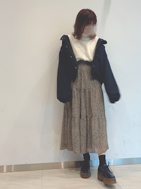 「kutir（クティール）のアイテム（マウンテンパーカー）」を使った、Kadodeさん（レディース・150cm）の冬コーディネート